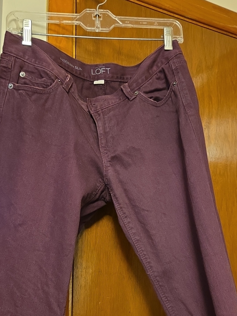 LOFT Women's Modern Slim Jeans in Deep Plum